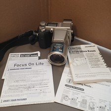 Olympus CAMEDIA C-2100 Ultra Zoom 2.1MP Digital Camera - Black  Metallic silver