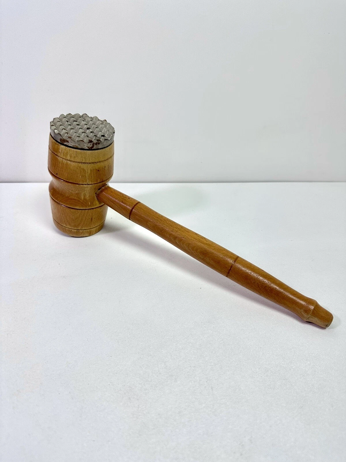 Vintage Wooden Kitchen Mallet Meat Tenderizer 12" long