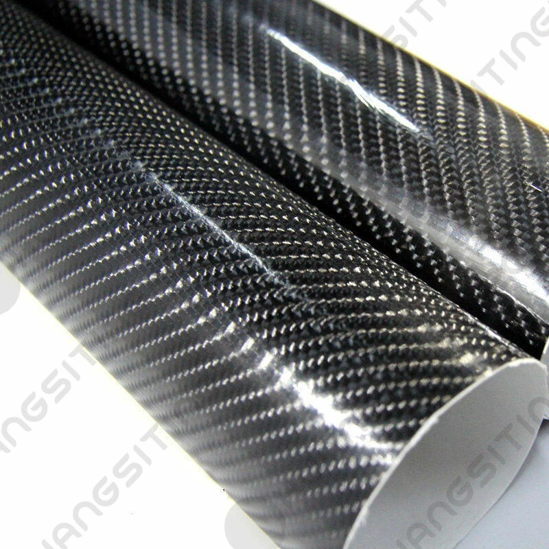 12"x60" 5D Ultra Shiny Gloss Glossy Black Carbon Fiber Vinyl Wrap Sticker Decal Foto 2 de 4