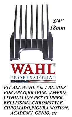 Wahl 3/4''(18mm) Attachment GUIDE 5 in 1 Blade COMB-Chromstyle,BELLISSIMA Clipper