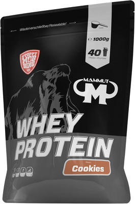 Mammut Whey Protein 1kg Cookies 27g Eiweiß BCAA Pulver Ideal Zwischensnack