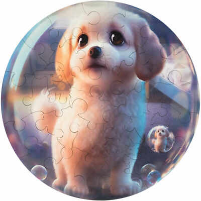 Unidragon Wooden Puzzle Bubblezz Puppy Irresistible Easy Complexity, 30 Pieces