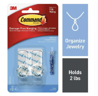 Command Clear Medium Crystal Hook 17095CLR-ES