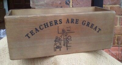 Rustikale LEHRER SIND TOLLE Aufbewahrungsbox aus Holz. Tolles Geschenk für die Lehrerin Ihres Kindes!