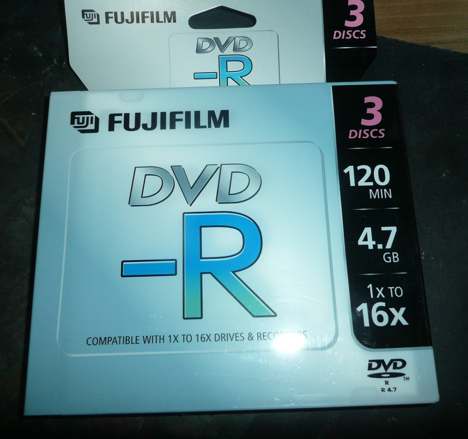 Lot of 3 Boxes FujiFilm DVD-R Writeable DVD Disk 120min 4.7GB 16x Speed ...