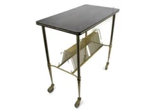 Retro Music Vinyl Storage Lp Record Stand Cart Trolley Space Age Pop Art Funky A