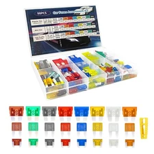 98 Car Fuses Assortment Kit Universal Blade Fuses Standard & Mini & Low Profile