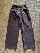 Womens XS - FIGS Pro High Waisted Wide Pleated Scrubs Trousers Limited Brown New