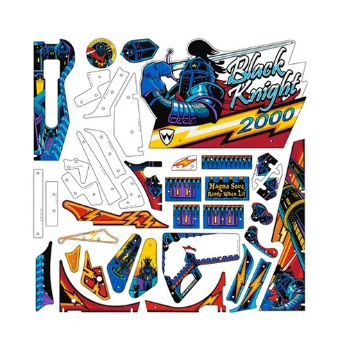 Black Knight 2000 Pinball Machine Playfield Plastic Set - New Complete !
