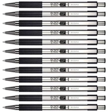 Zebra Ballpoint Pens G301 12pc Lot Medium 0.7mm Point Black Ink Stainless Steel