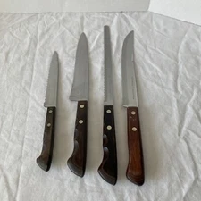 Vintage Flint Stainless Vanadium Kitchen Knives Lot Of 4