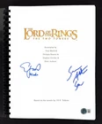 Elijah Wood & Sean Astin Lord of the Rings Two Towers Signed Movie Script BAS W