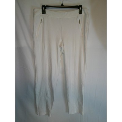 Soho Apparel Ltd White Women's Pants with Zipper Pockets Size L
