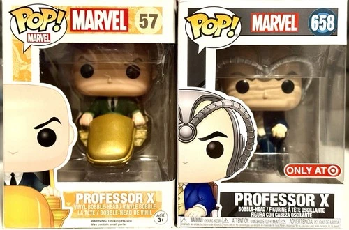 PROFESSOR X 57 & XAVIER 654 Set FUNKO POP Marvel X-MEN VAULTED LE w/Protectors