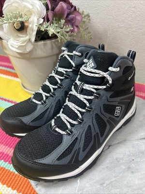 NEW Columbia OutDry Techlite Hiking Black Gray Boots Women's Size EU 38.5 US 7.5