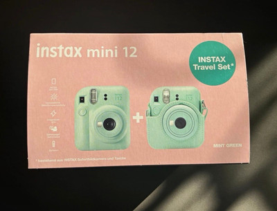 Fujifilm instax mini 12 Sofortbildkamera Travel Set Mintgrün mit Tasche/Case