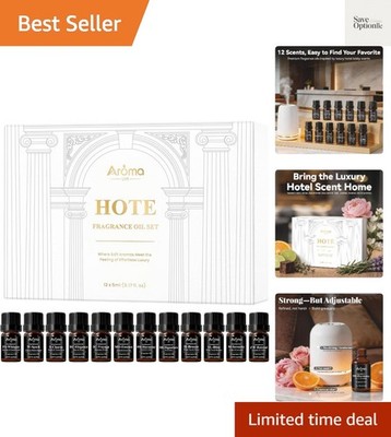 Hotel-Inspired Fragrance Oil Set- 12 x 5 mL Essential Oils for Home | Easy to...