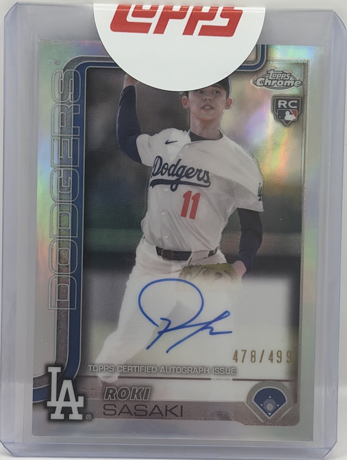 2025 Topps Chrome Refractors #RAROKI Roki Sasaki RC ROOKIE AUTO DODGERS #478/499