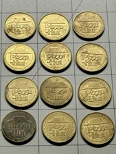 Vintage Pizza Hut Coin - Game Token Lot Of 12