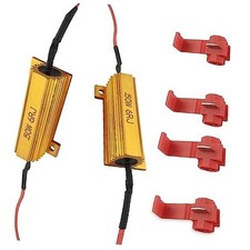 Pack-2 50W 6 Ohm Load Resistors, Load Resistors, Aluminum Case 2 PCS Gold