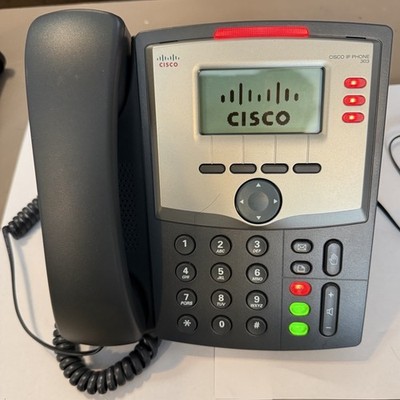 Cisco SPA303 3-Line IP Phone. Power On. With Power Cord.