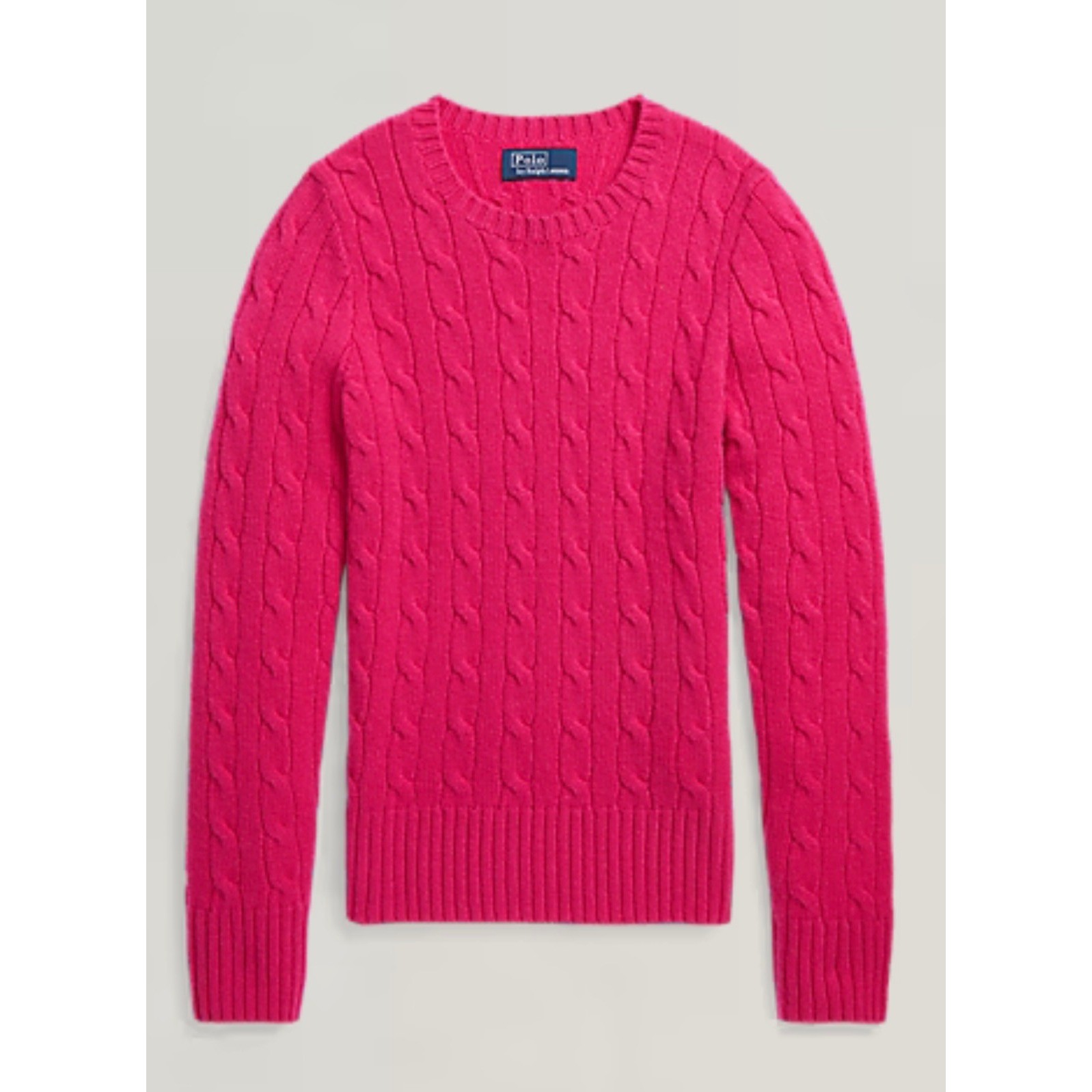 NWT Polo Ralph Lauren Iconic Cable Knit Cashmere Sweater Girls Small (7) Pink
