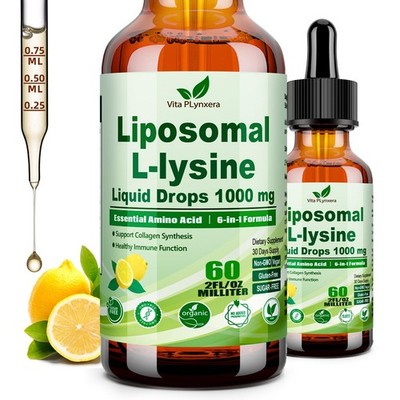 L-Lysine 1000mg Liquid Drops w. Monolaurin Olive Leaf 2 Fl Oz (Pack of 1) 