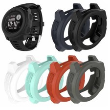 Silicone Frame Case Cover Watch Screen Protector For Garmin Instinct GPS Watch