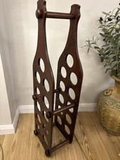 Vintage Wooden Freestanding Large Bottle Shaped Wine Rack Holder 11 Bottles 92cm