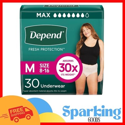 Depend Fresh Protection 30 Count Underwear - Stylish Blush, Maximum Dryness