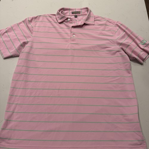 Peter Millar Polo Shirt Mens Medium Pink Golf Summer Comfort Performance Logo - Picture 8 of 9