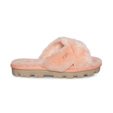 UGG FUZZETTE BEVERLY PINK SHEEPSKIN SLIDE STRAP WOMEN'S SLIPPERS SIZE US 6 NEW