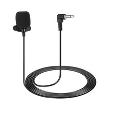Lavalier Lapel Microphone, 3.5mm Elbow Mono, 2m Wired Omnidirectional Mic