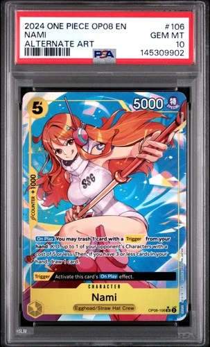 2024 ONE PIECE OP08-TWO LEGENDS ALTERNATE ART #106 NAMI PSA 10