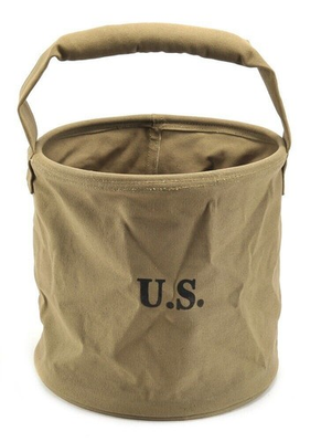 #ad US WW2 Military Collapsible Canvas Water Bucket $29.99