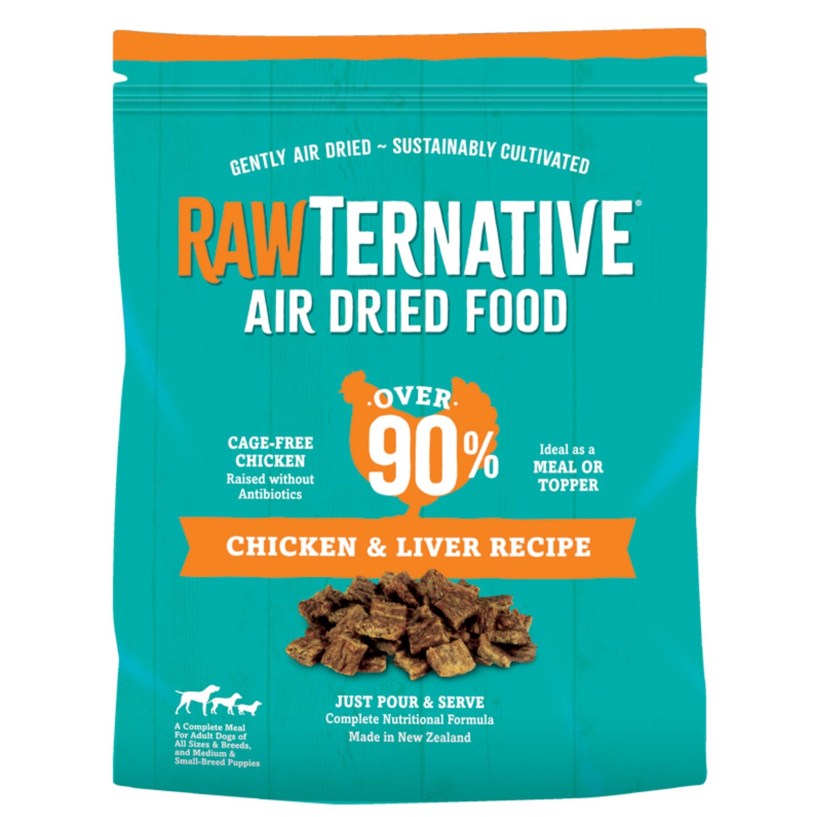 RawTernative Air Dried Dog Food, 90%+ Chicken & Liver, Green Mussels, 5 oz