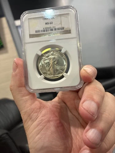1943-S Walking Liberty Half Dollar NGC MS62 Uniform White Coin DD237