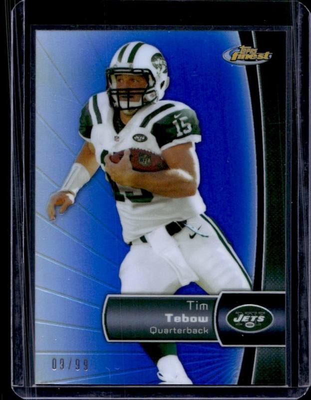 2012 Topps Finest Tim Tebow Blue Refractor #/99 Jets
