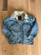 Gap Teen kids Sherpa Jean Jacket Button Up Size 8 see measurements Winter