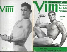 VIM August 1954 Vol. 1 No. 4 Gay Male Beefcake Magazine. Cover: Ed Fury