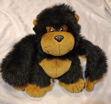 Vintage Black and Brown 14" Gorilla Monkey Plush with Tail Long Arms