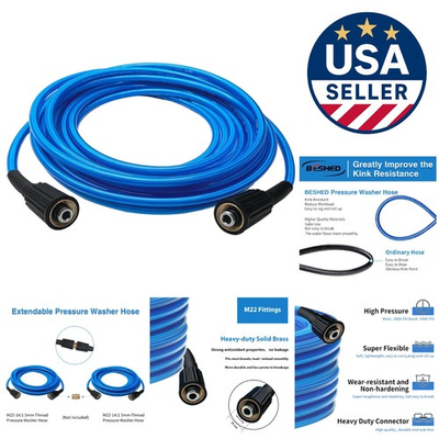 #ad Lightweight 25 FT Pressure Washer Hose Kink Resistant amp; 3000 PSI Power $38.99