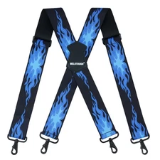 2 Inch Wide Suspenders for Men Heavy Duty Snap Hook Suspender Fully Elastic W...