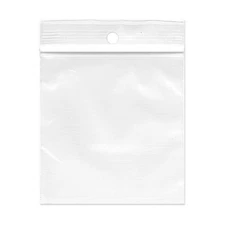 4000 Clear Reclosable Plastic Poly Zipper Bags with Hang Hole 3" x 4" 2 Mil