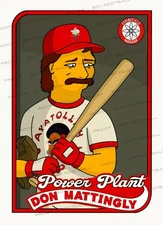 Don Mattingly Springfield Nuclear Plant Softball Simpsons Custom Trading Card