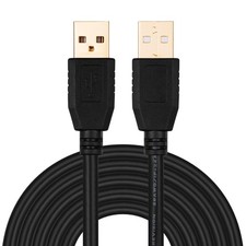 USB A to A Male Cable 30Ft, Double End USB Cord with Gold-Plated Connector fo...