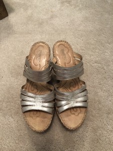 born silver sandals
