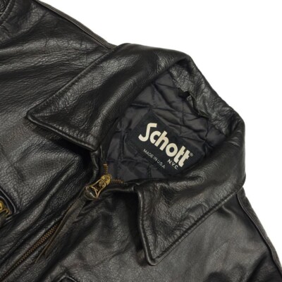 Schott 634 Leather Trucker Single Riders Jacket Blouson Men