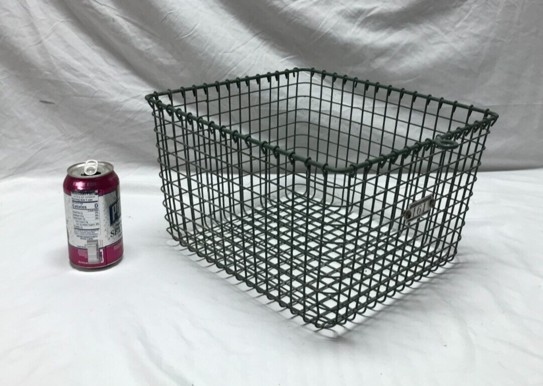 Vintage Wire Gym Locker Basket Swimming Pool Old Number Tag 161