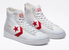 Converse Summer Drip Pro Leather High Top Parquet Mens Shoes White Red 170900C